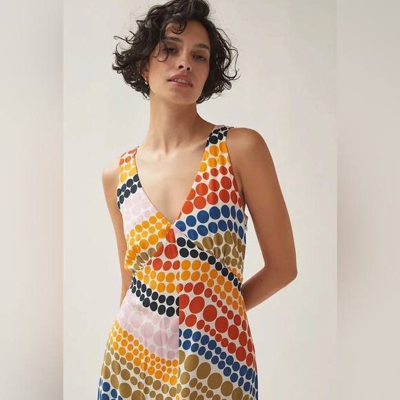 Anthropologie The Odells Dot-Printed Maxi Dress Size XS. B17 - Picture 2 of 11